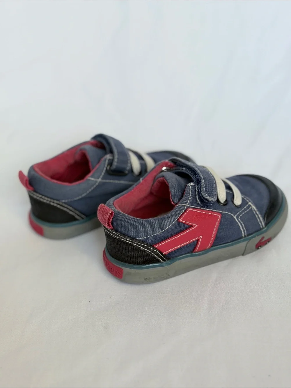 See Kai Run Navy Sneakers with Red Accent and Cream Straps